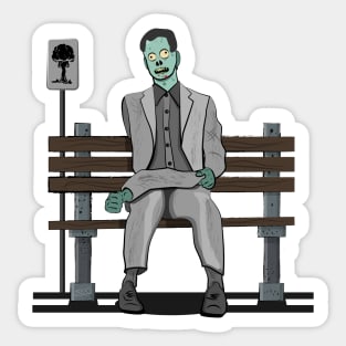 Bus Stop Zombie Sticker